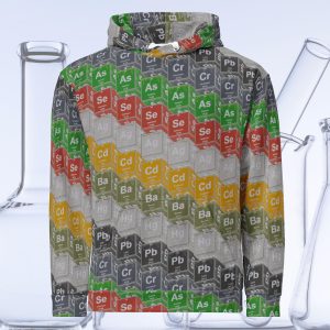 heavy metals periodic table hoodie all-over print chemistry design