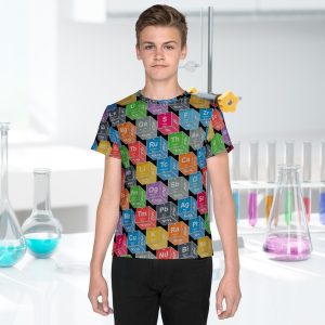 colourful periodic table youth t-shirt all-over print chemistry design