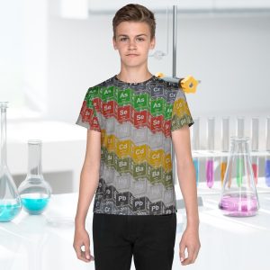 heavy metals periodic table youth t-shirt all-over print chemistry design